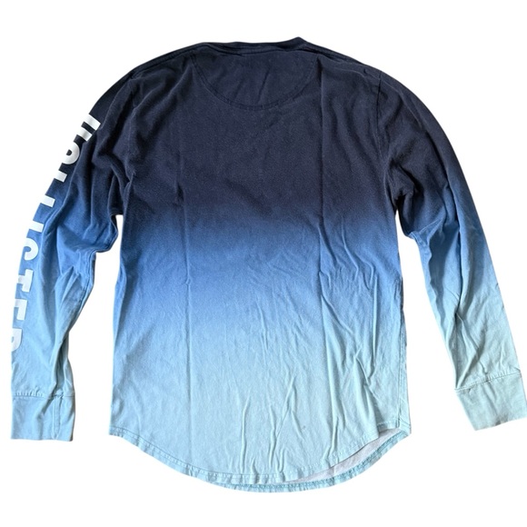 Hollister California Ombré Gradient Logo Long Sleeve Tee Shirt Men Sz Small Blue - Picture 10 of 12